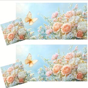 2 Pcs Fluorescent Light Covers for Drop Ceiling, Magnetic Fabric Diffuser, 4x2 Feet, for Office, School, Hospital, Home(Rose Butterfly) in Saudi Arabia