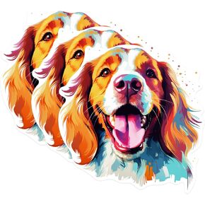 (3 Pack) Brittany Spaniel Decals - Dog Breed Stickers - Laptop Decal - Dog Lover Gift - 3 Inches On Longest Side - Easy Peel & Apply - Made in USA - 3MCS0850 in Kuwait