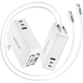 SUPERONE 119W 5 in 1 Retractable Charger, GaN Wall Charger with Dual Cables in Kuwait