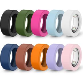 [10 عبوات] غطاء حافظة لـ Oura Ring 5، غطاء واقي حلقة ذكي متوافق مع Oura Ring 5، غطاء سيليكون مرن رفيع للحماية من الخدوش والصدمات للتمرين وصالة الألعاب الرياضية (L لـ 10/11/12/13) in Kuwait