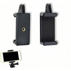 2 Pack Universal Smartphone Mount Holder, Adjustable Spring Phone Clamp Tripod Screw Hole, Compatible with iOS Android Devices for Video Recording Photography Mount Accessories(Black) in Kuwait