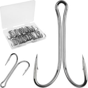 40pcs Double Fishing Hooks, Classic Frog Hooks with Open Shank in Kuwait
