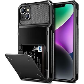 حافظة Vofolen لهاتف iPhone 14 مع حامل بطاقات و4 فتحات للبطاقات باللون الأسود in Kuwait