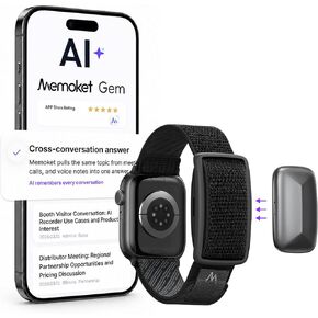 Gem Wearable AI Voice Recorder, Transcribes, Fits Apple Watch Bands in Kuwait