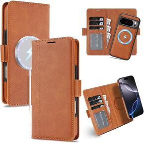 for Google Pixel 10 Pro XL Wallet Case Compatible with Magsafe, 2 in 1 Leather Flip 3 Card Holder Magnetic Detachable Cover Q1 (Green, Google Pixel 10 Pro XL) in Kuwait