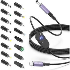 USB C to DC Adapter 140W USB C to Barrel Plug Adapter with 16 Tips 4.9FT in Saudi Arabia