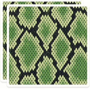 Green Snake Skin Pattern Stickers - Alternative Reptilian Design - Grunge Aesthetic Animal Print Decal - 2 Pack - 5 Inch Design - Smooth Surface Vinyl Stickers - Printed in the USA - IHS21963 in Kuwait
