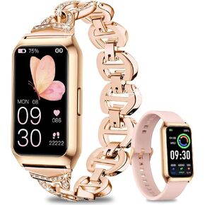 Smart Watch,Fitness Tracker Watch 7 Day+ Battery with Heart Rate/Step Counter/Calories/spO2/Sleep Monitor,IP68 Fitness Smart Watches for Women Android&iOS Silver in Kuwait