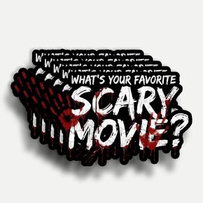(5Pcs) What's Your Favorite Scary Movie Sticker 3 inch, Decor Gift for Halloween Waterproof Stickers Waterproof Vinyl Decal for Laptop, Water Bottles, Car, Phone in Saudi Arabia