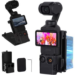 Magnetic Mount Stand Compatible with DJI Osmo Pocket 4/3/Xtra Muse, Quick-Release Pocket4/3 Accessories Clip Base Bracket with 1/4" Screw, Compatible with Tripods, Selfie Sticks, 180° Adjust, Black in Saudi Arabia