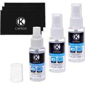 Camkix Lens and Screen Cleaning Kit - 2X Cleaning Spray 2X Microfiber Cloth - Perfect to Clean The Lens of Your DSLR and Compatible with Your Camera, Smartphone, Tablet, Notebook, etc. in Saudi Arabia