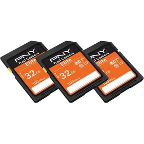 PNY 32GB Elite U1 V10 SDHC Trail Camera Flash Memory Card 3-Pack, UHS-I in Saudi Arabia