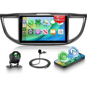 8 Core 6G+128G Android Car Radio for Honda CRV 2012-2016 with Wireless CarPlay Android Auto, 9" Touchscreen Car Stereo Mirror Link GPS WiFi Bluetooth FM RDS DSP EQ SWC Backup Camera in Saudi Arabia
