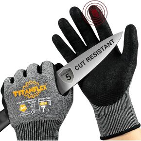 TitanFlex A5 Cut Resistant Gloves, Extreme Protection, Sandy Nitrile Grip in Saudi Arabia