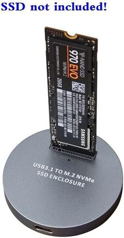 Alloy M.2 NVME PCIe SSD Enclosure Hard Case M-Key SSD to Type-C USB 3.1 USB3.0 NEW Box Convertor Grey in Kuwait