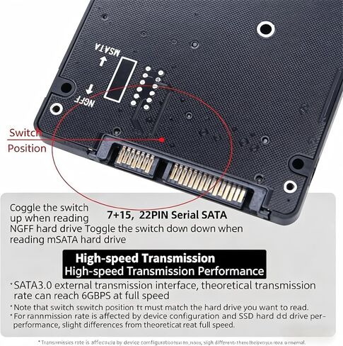 M.2 mSATA to SATA Adapter Enclosure for SSD Storage Conversion in Kuwait