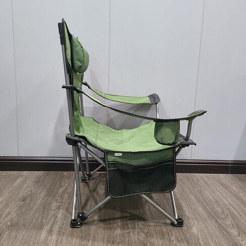 Pcushome Outdoor Furniture, Folding Camping Chair, Portable Outdoor Lawn Chair with Cup Holder & Headrest, Heavy‑Duty Collapsible Chair for Camping Beach Picnic in Kuwait