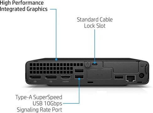 HP Desktop EliteDesk 800 G9-MINI, Core i5-12500T 2.0GHz, 16GB RAM, 256GB NVMe, Windows 11 Pro 64Bit, (Renewed) in Kuwait