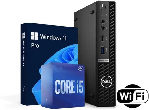 Dell OptiPlex 7090 Micro PC Desktop Computer| Intel Core i5-10600T - 256GB SSD - 16GB RAM | WiFi, BT, Windows 11 Pro (Renewed) in Kuwait