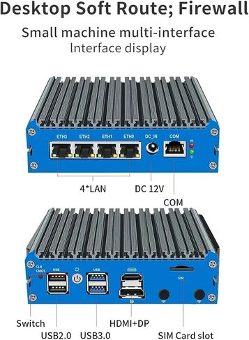 Fanless Mini PC N5105 with DDR4 M.2 Nvme 4*i226 2.5G LAN,8G RAM 128G SSD in Kuwait
