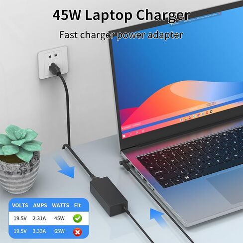 45W 4.5mm Blue Tip Laptop Charger Compatible with HP 741727-001 L25296-001 in Kuwait