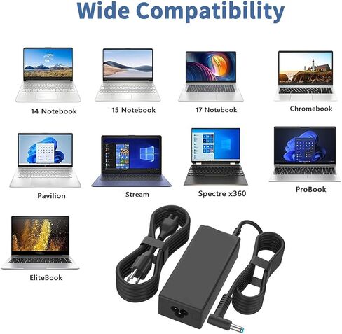 45W 4.5mm Blue Tip Laptop Charger Compatible with HP 741727-001 L25296-001 in Kuwait