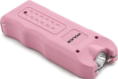 POLICE Stun Gun for Self Defense 628 – High Voltage Mini Rechargeable with LED Flashlight & Siren Alarm – Compact & Heavy Duty – Personal Security for Women – Pink in Kuwait