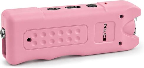 POLICE Stun Gun for Self Defense 628 – High Voltage Mini Rechargeable with LED Flashlight & Siren Alarm – Compact & Heavy Duty – Personal Security for Women – Pink in Kuwait