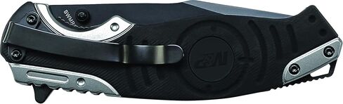 Smith & Wesson M&P SWMP13GS 8.2in High Carbon S.S. Folding Knife with 3.5in Serrated Clip Point Blade and Aluminum Handle for Outdoor, Tactical, Survival and EDC,Black in Kuwait