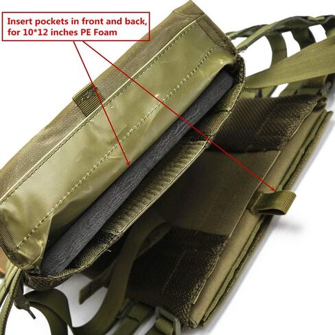 SAIJINZHI Tactical Airsoft Molle Breathable JPG Vest Game Protective Modular Chest Set for Fun (OD Green) (Red) in Kuwait