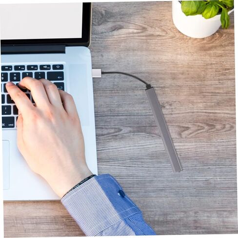 USB 3.0 7 Port Hub Adapter for Laptop, Aluminum Alloy | Backward Compatible with USB 2.0 and 1.1, Built in Advanced Chip, Office Desk Setup the Go Computing in Kuwait