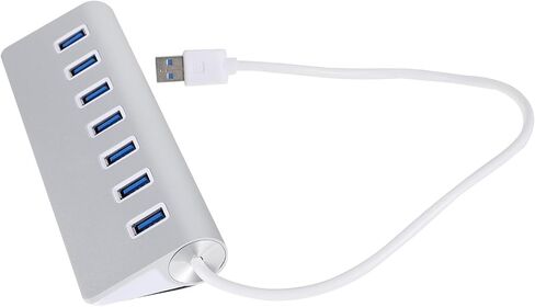 7 Port USB 3.0 Hub Dock with 25 Degree Tilt, Plastic, Silver in Kuwait