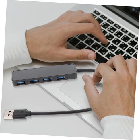 Portable Data Hub 4 Port USB Hub ABS Black for Laptop in Kuwait