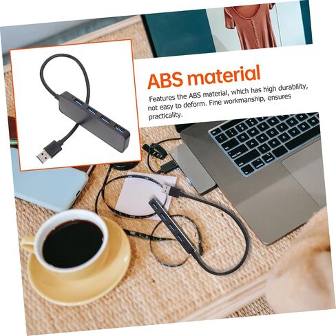 Portable Data Hub 4 Port USB Hub ABS Black for Laptop in Kuwait