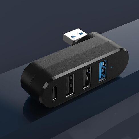 USB Splitter 180° Rotatable USB3.0 Port Expander Mltiport USB to USB Adapter Portable Hubs for Laptop Tablet PC in Kuwait