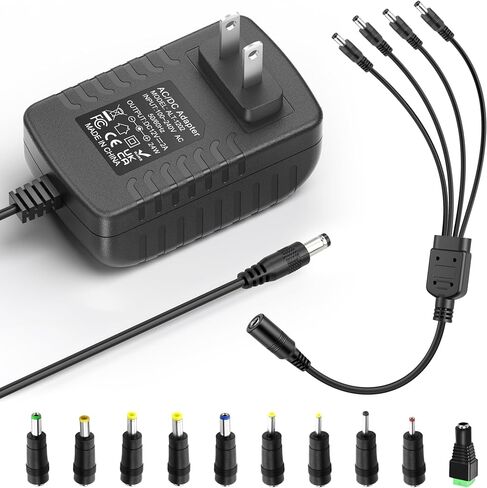 12V Power Supply 2A AC/DC Adapter 12Volt 2A Wall Charger Replacement in Kuwait