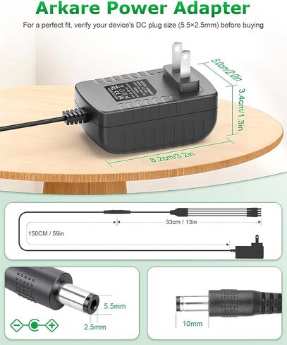 12V Power Supply 2A AC/DC Adapter 12Volt 2A Wall Charger Replacement in Kuwait
