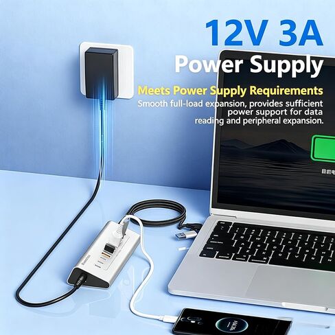 10-Port 60W Powered USB 3.2 Hub, Aluminum 10Gbps USB Hub for Laptop, PC in Kuwait