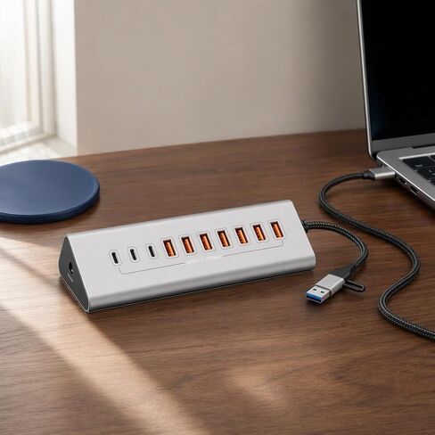 10-Port 60W Powered USB 3.2 Hub, Aluminum 10Gbps USB Hub for Laptop, PC in Kuwait