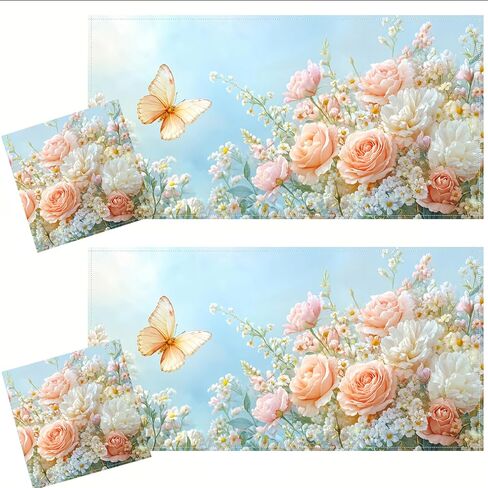 2 Pcs Fluorescent Light Covers for Drop Ceiling, Magnetic Fabric Diffuser, 4x2 Feet, for Office, School, Hospital, Home(Rose Butterfly) in Kuwait