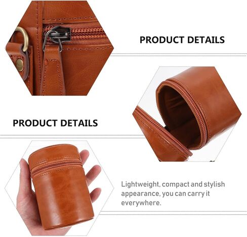 Kisangel Camera Lens Pouch with Zipper, PU Shockproof Storage Case in Kuwait
