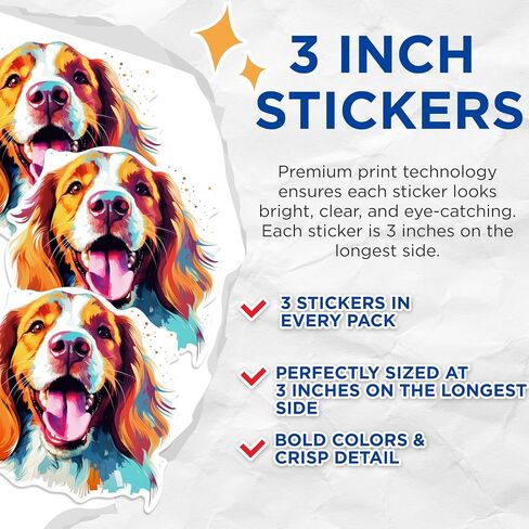 (3 Pack) Brittany Spaniel Decals - Dog Breed Stickers - Laptop Decal - Dog Lover Gift - 3 Inches On Longest Side - Easy Peel & Apply - Made in USA - 3MCS0850 in Kuwait