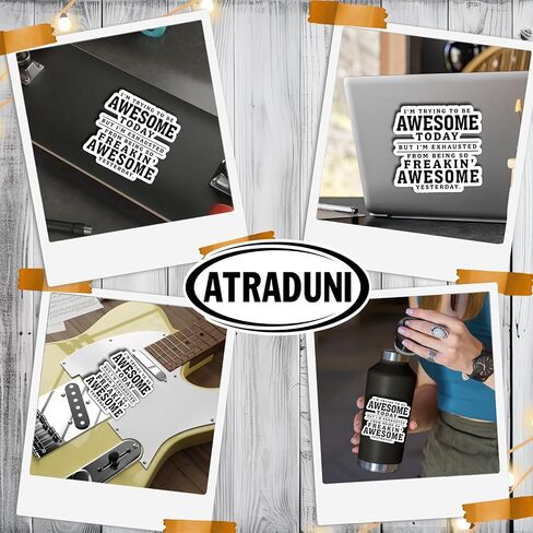 (3Pcs) I’m Trying to Be Awesome Today but I’m Exhausted from Being So Freakin’ Awesome Yesterday Stickers 3 Inch Funny Sarcastic Vinyl Decals for Water Bottles Laptops and Tumblers in Kuwait