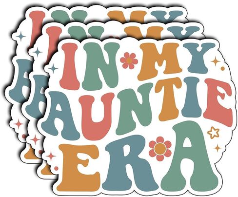 (3Pcs) in My Auntie Era Sticker Vinyl Decal for Laptop Water Bottle Scrapbook Notebook Phone Tumbler Tablet Planner Gifts for Aunt Auntie Women Family Appreciation Fun Present Decorative (3x2.4) in Kuwait