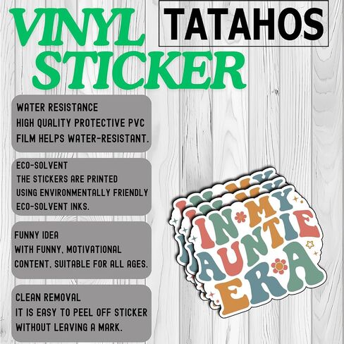 (3Pcs) in My Auntie Era Sticker Vinyl Decal for Laptop Water Bottle Scrapbook Notebook Phone Tumbler Tablet Planner Gifts for Aunt Auntie Women Family Appreciation Fun Present Decorative (3x2.4) in Kuwait