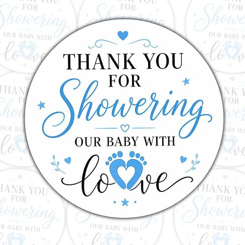 60pcs Baby Shower Thank You Stickers, Baby Shower Favors Stickers, Thank You for Showering Love Tags, Oh Baby Party Labels, Round 2 Inch (B3) in Kuwait