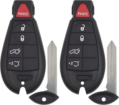 Replacement Key Fob for Jeep Grand Cherokee & Commander (2008, 2009, 2010) 5-Button Keyless Entry Remote Transmitter FOBIK, FCC ID IYZ-C01C M3N5WY783X P/N 5026346AB, 68044058AA (2-Pack) in Kuwait
