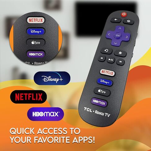 Ceybo OEM 21001-00071 Remote Control for TCL Roku TV Includes Netflix, Disney+, Apple TV & HBOMax Shortcuts 32S327, 32S335, 43S433, 43S435, 50S435, 55S435, 65S435 (Renewed) in Kuwait