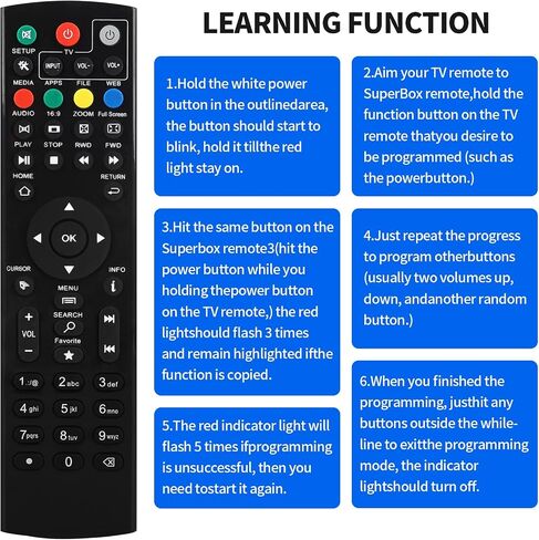 Universal Replacement Remote Control Compatible with Superbox S1, S2, S3, S4, S5, S6, Octastream Q1, Elite II, MAX IV, Elite Max and MagaBox in Kuwait