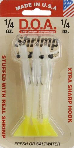 Do-All Outdoors D.O.A. 3" Flavored Shrimp 3 Pack Glo/Chartreuse - FSH3-3P/385 in Kuwait
